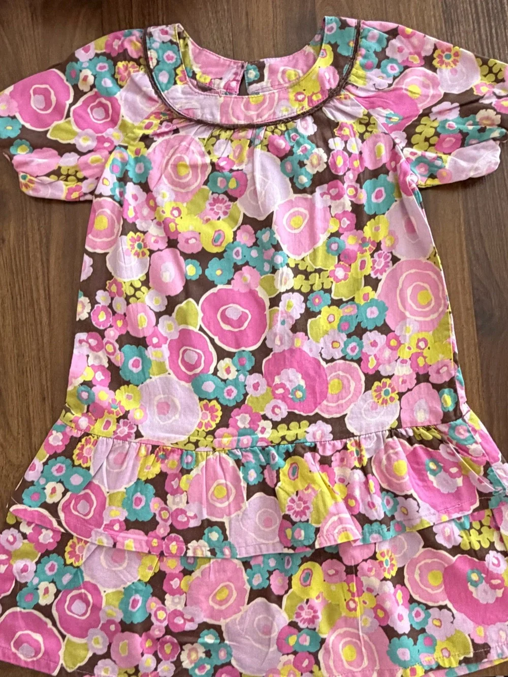VTG 1990s OshKosh B'gosh Floral Short Sleeve Ruffle Dress